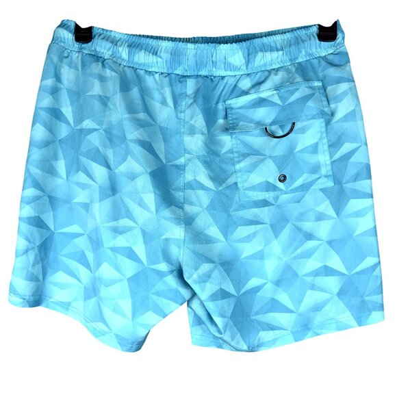Spyder Swim Trunks Mens XXL Geometric Blue Brief  Lined Pockets & Drawstring - Picture 2 of 10